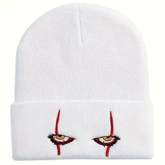 Pennywise "IT" Beanie Hat Stephen Halloween Birthday Christmas Gift White NEW!! - Picture 3 of 7